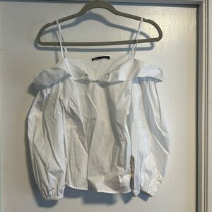 NWT: Zara off shoulder top with  elastic sleeve women size S